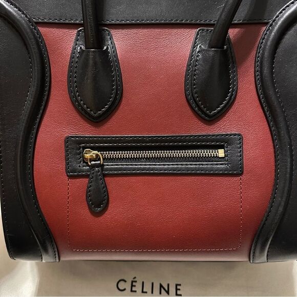 Celine Tricolor Leather Mini Luggage Tote - Picture 5 of 16